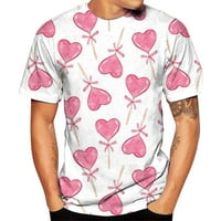Muška majica modna sportska majica s printom za Valentinovo s kratkim rukavima