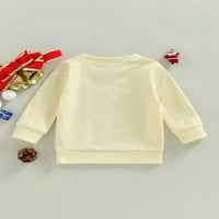 Božićna majica za malu djecu, Odjeća za dječake i djevojčice, pulover s okruglim vratom s natpisom Djeda Mraza,