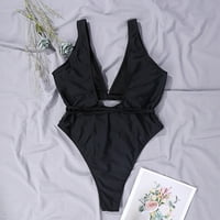 ženski Tankini kupaći kostimi u donjem rublju Bikini crni mrežasti jednodijelni kupaći kostim Na vezanje bez rukava