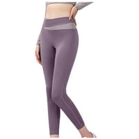 Giligiliso Clearment Summer Yoga hlače za žene dame blokiraju u boji poprečni struk za dizanje kuka za vježbanje