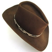 Traka za šešir crno-bijela od prirodne zmijske kože s uključenom kopčom