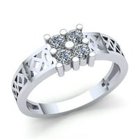 Autentični dijamant okruglog reza od 0,2 karata, muški jedinstveni vjenčani prsten za godišnjicu od 10 karatnog