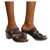 DMQUPV ravne sandale za žene Elegantne cipele prozračne visoke potpetice ležerne sandale na otvorenom za žene