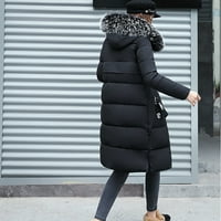 Dugi zimski kaputi za žene čvrste boje kaput deblji dolje vitka lammy zimska jakna crna veličina xl