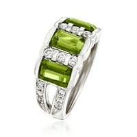 2 karatni zeleni turmalinski dijamantni prsten od 2 karatne platine za odrasle žene
