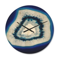DesignArt 'kriška plavog ggate kristalnog kamena' Moderni drveni zidni sat