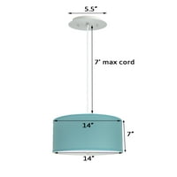 Viseća svjetiljka od 14 u plavoj boji s difuzorom, bijeli kabel