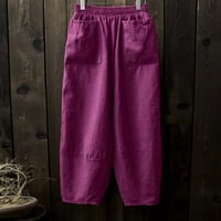 991 ljetne hlače Ženske proljetne ljetne ženske retro ravne hlače s džepovima jednobojne casual pamučne hlače
