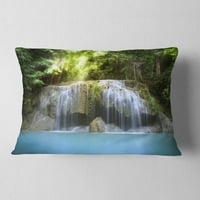 Dizajn Erawan vodopad - zeleni - jastuk za bacanje fotografije - 12x20