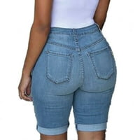 Ženske rastezljive tajice s rupama kratke hlače traper kratke hlače poderane traperice