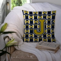 Jastuk za bacanje u plavoj i zlatnoj tkanini u obliku nogometne lopte s slovom