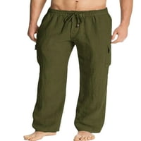 Muška odjeća za slobodno vrijeme s ravnim nogavicama muške opremljene teretne hlače elastični pojas ljetne Ležerne