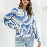Džemperi za žene, ženski široki Jesenski i zimski ležerni džemperi s dugim rukavima Europskog i američkog pletiva,