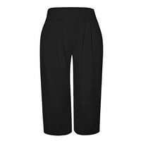 Široke hlače za žene, model hlača visokog struka, jednobojne široke hlače, Ležerne poslovne radne hlače s džepovima