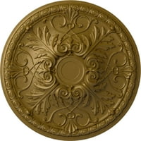 3 81 2 inčni stropni medaljon, ručno oslikan zlatom