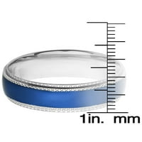 Obalni nakit dvobojni prsten od nehrđajućeg čelika s plavim premazom s rebrastim rubom