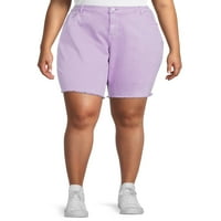 Ženske bermudske kratke hlače veličine plus s Pohabanim rubom