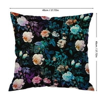 Jastučnice platnena jastučnica Vintage Cvjetni jastuk s printom Noćne ruže veličina jastuka svilene jastučnice