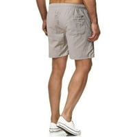 Bermudske kratke hlače za muškarce elastični pojas s kravatom jednobojne široke ravne kratke hlače sprijeda s