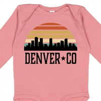 Inktastic Denver Colorado Skyline Vintage Poklon Dječak ili djevojčica Dugi rukav