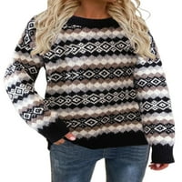 Ženski ležerni džemper s geometrijskim printom u donjem rublju pletena odjeća za slobodno vrijeme džemperi vrhovi