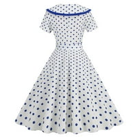 Haljine za žene modne žene Summer v-Neck haljina za lutke tiskanje s kratkim rukavima naborana rublja