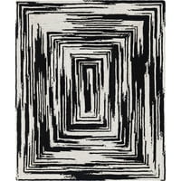 Jedinstveni tkalački stan od pletenog tepiha Chindi crno-bijele Bjelokosti 8' 10 ' pravokutni pleteni apstraktni