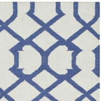 Geometrijska prostirka za trčanje od marokanske vune, Ljubičasta od Bjelokosti, 2 '6 8'