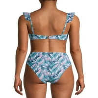 Ženski cvjetni ruffle oblikovani bikini gornji kupaći kostim