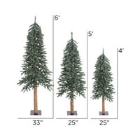 Set alpskih umjetnih božićnih drvca od prirodne kore 4' 5' 6', neosvijetljen