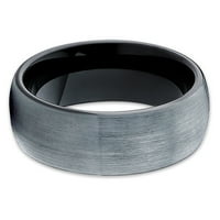 Zaručnički prsten od crnog volframa, sivi vjenčani prsten, prsten od volframovog karbida, vjenčani prsten, udoban