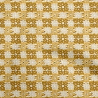 Jednobojna pamučna tkanina od batista u boji tamnog senfa s cvjetnim uzorkom za šivanje, zanatska tkanina s otiskom