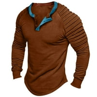 + Muška košulja s dugim rukavima u boji, jednobojni šav, Raglan rukav, Plus veličina, višebojna Retro majica dugih