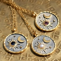 Ogrlice od zvijezde i Mjeseca od nehrđajućeg čelika za žene, nakit za godišnjicu rođenja, pokloni za mame, žene