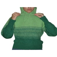 Ženski džemper s kapuljačom pleteni jesenski vrhovi dugih rukava U boji gradijenta za svakodnevno nošenje