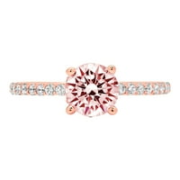 1,51CT okrugli rez ružičasti simulirani dijamant 18K ružičasti zlatni obljetnički zaručnički prsten Veličina 9,25