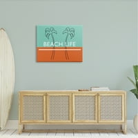Stupell Industries podebljani život plaže Tekst Tropska palma Oprema platna zidna umjetnost, 30, dizajn Judson