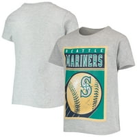 Majica za bejzbol kartice za mladost sive boje Seattle Mariners