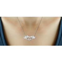 Dijamantni dupini ogrlica za Halloween nakit - Akcent bijeli dijamant ogrlica za Noć vještica - Sterling Silver