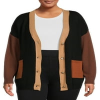 Ženski džemper od džempera s dva džepa, srednje težine
