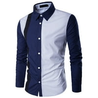 Tklpehg muške košulje s dugim rukavima casual trendi moda ležerna i udobna poslovna košulja s jednim brežuljkom