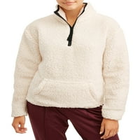 Šerpa pulover pulover s četvrtim patentnim zatvaračem za juniore u donjem dijelu