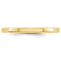 14K žuti zlatni prsten traka vjenčanje Standardno ravna LTW Veličina 6.5