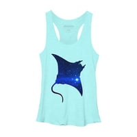 Space Manta Ray Womens Red Heather Graphic Racerback Tank Top - Dizajn od strane ljudi XL