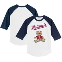 Dojenčad Tiny recap White Navy Washington Nationals Girl Teddy Raglan majica rukava