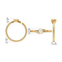 Dijamantni pasijans prsten s okvirom s obilaznom šipkom, 14k žuto zlato, 3,00 USD