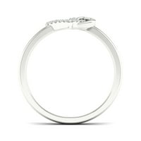 Modni dijamantni prsten od 110 karata od bijelog zlata od 10 karata otvorenog srca