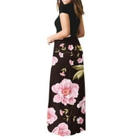Ženska haljina Plus veličine s cvjetnim printom Ležerne elegantne ljetne jesenske maksi haljine s džepovima