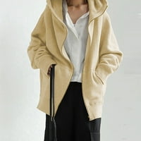 Ženski zimski kaputi Ženske jakne s patentnim zatvaračem s džepovima mekani polarni kaput jakna džemper za vanjsku