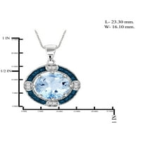 Jewelersclub srebrne ogrlice za žene - ogrlica za žene za žene. Sterling Silver - Sky Blue Topaz Ogrlica središnjeg